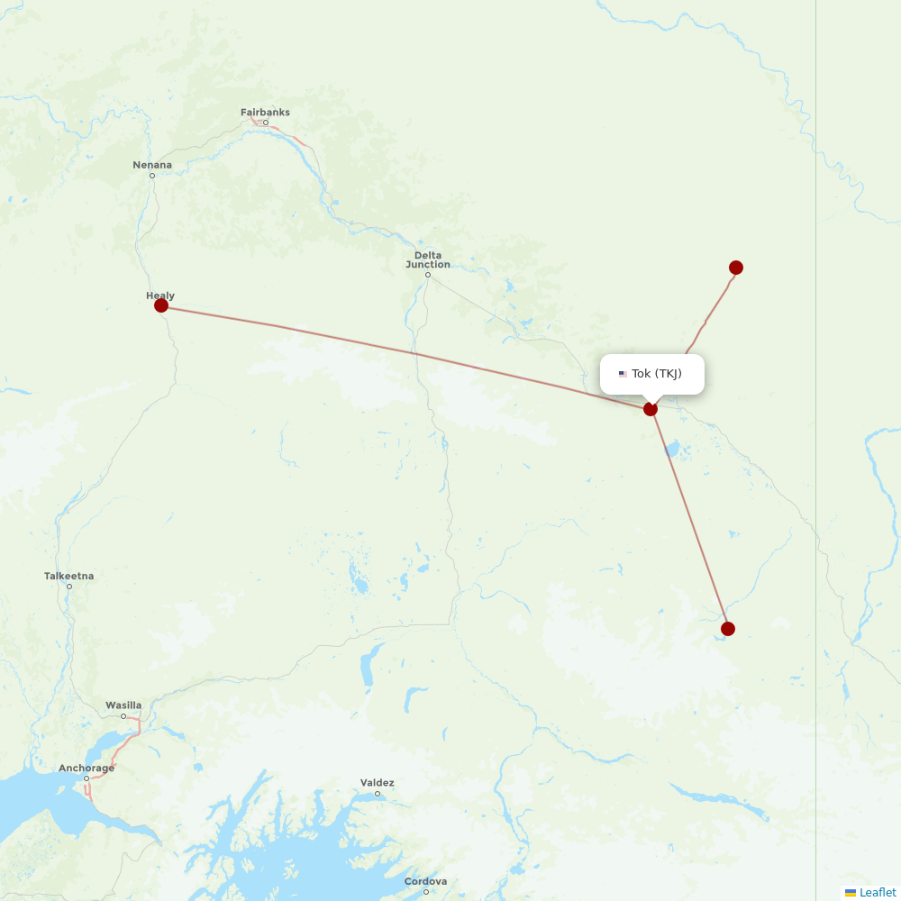 40-Mile Air at TKJ route map