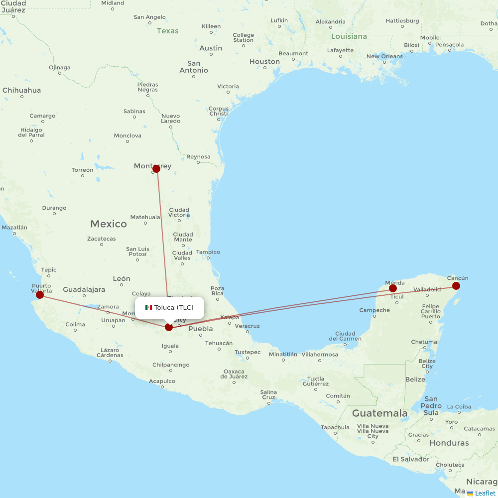VivaAerobus at TLC route map