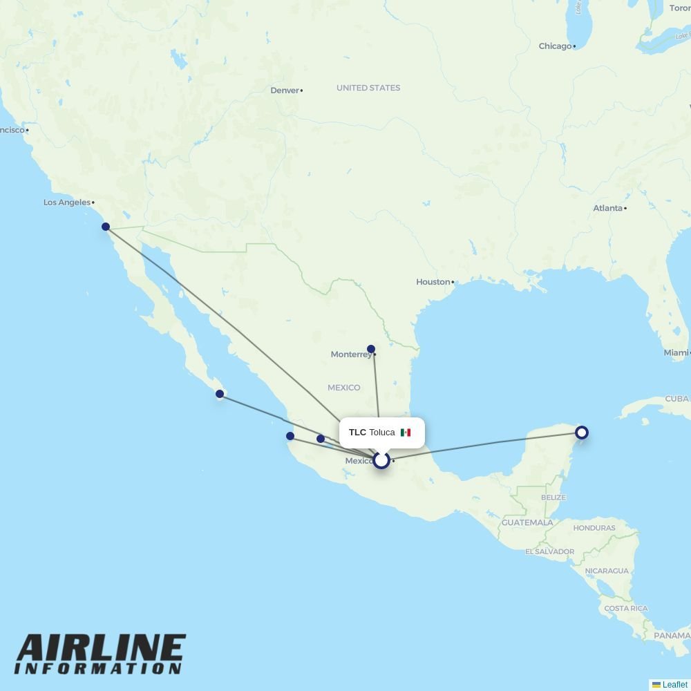 Volaris routes from TLC