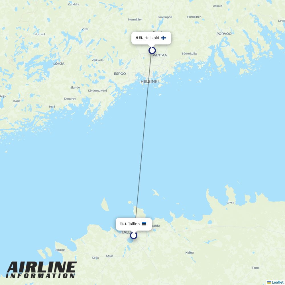 Finnair routes from TLL
