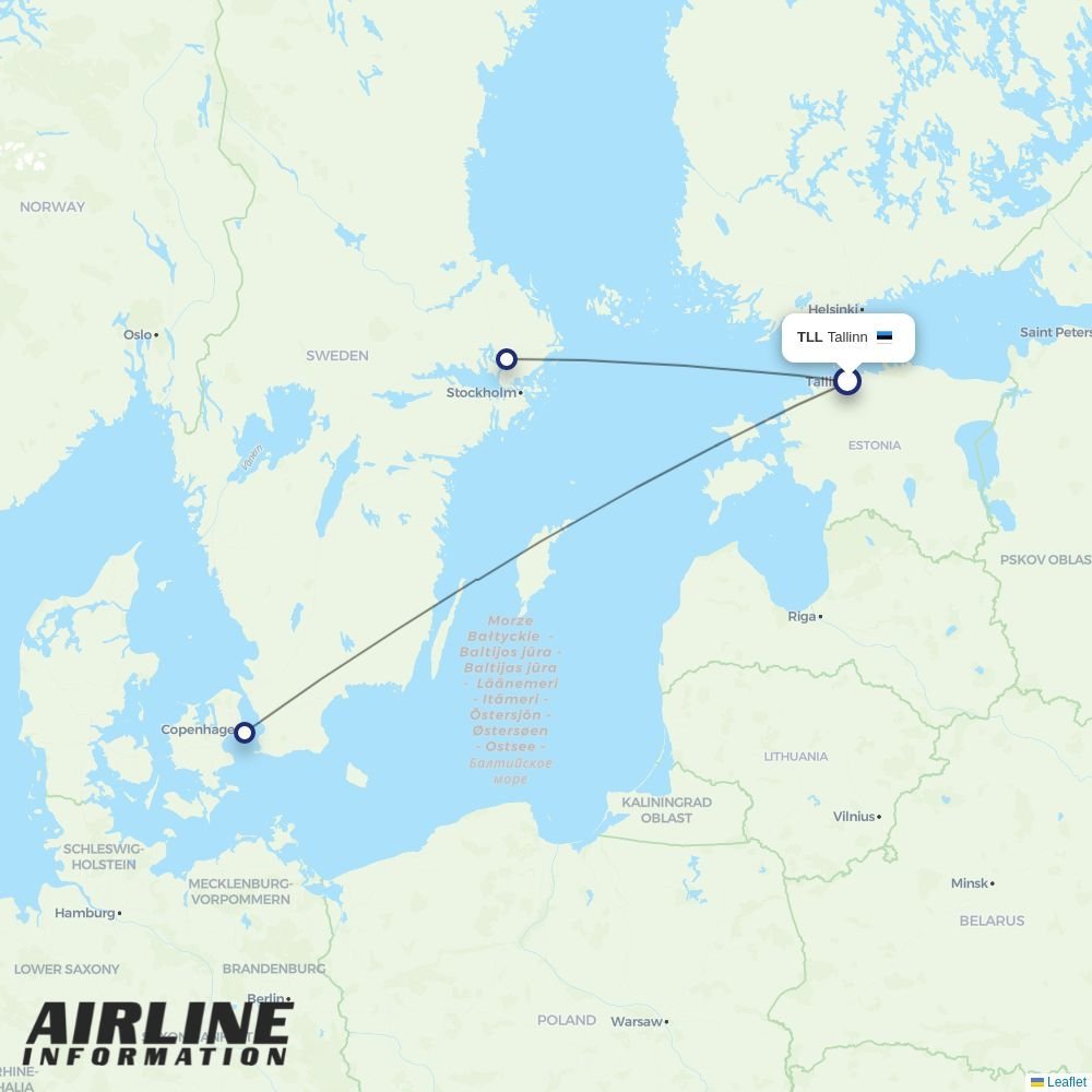 SAS routes from TLL