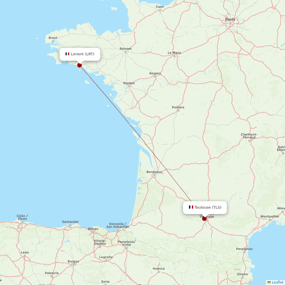 APG Airlines at TLS route map