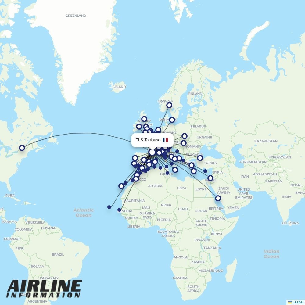 Twin Jet routes from TLS