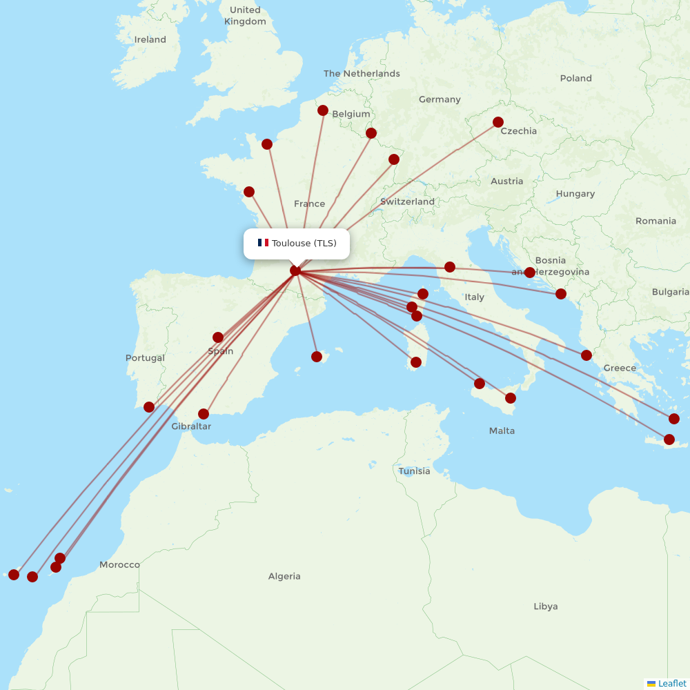 Volotea at TLS route map