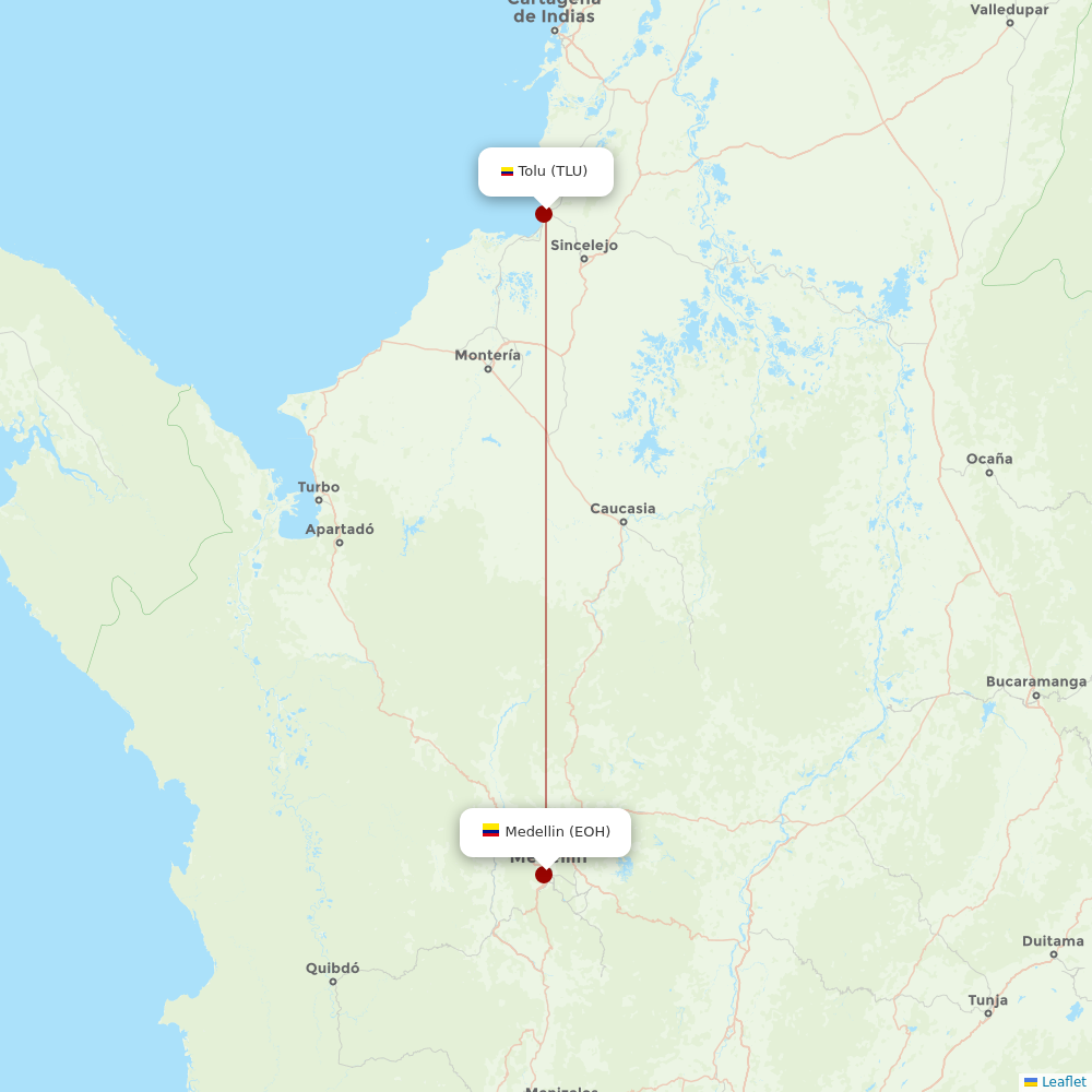 EasyFly at TLU route map