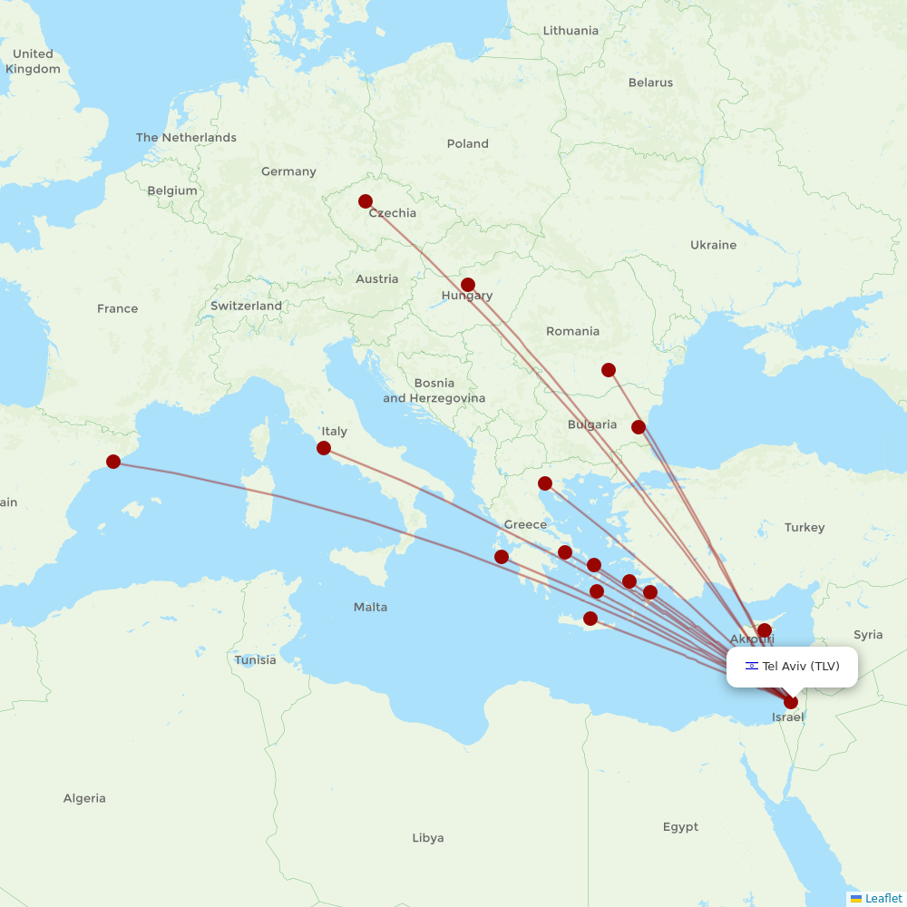 Blue Dart Aviation at TLV route map