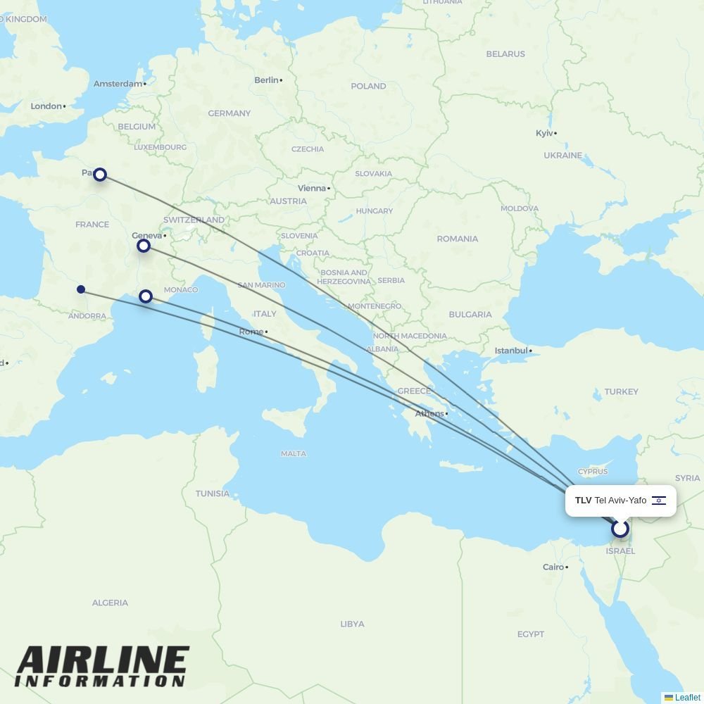 Transavia France routes from TLV