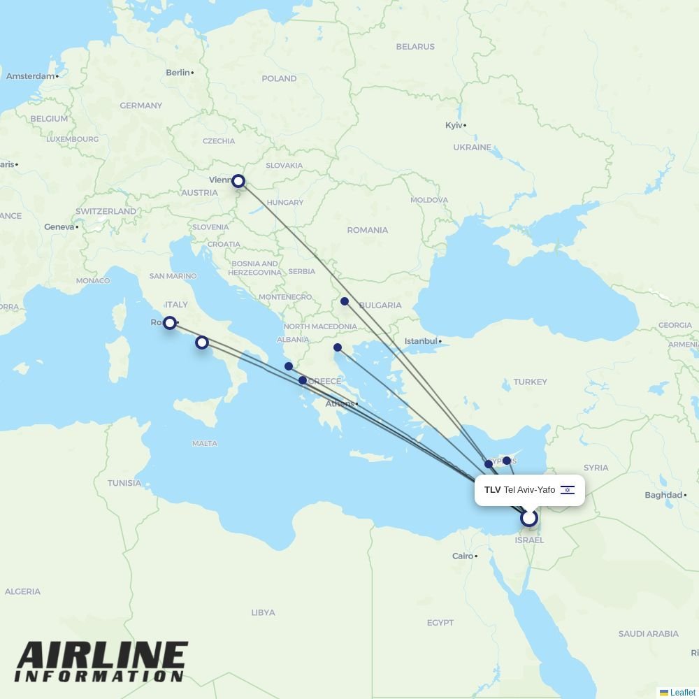 TUS Air routes from TLV