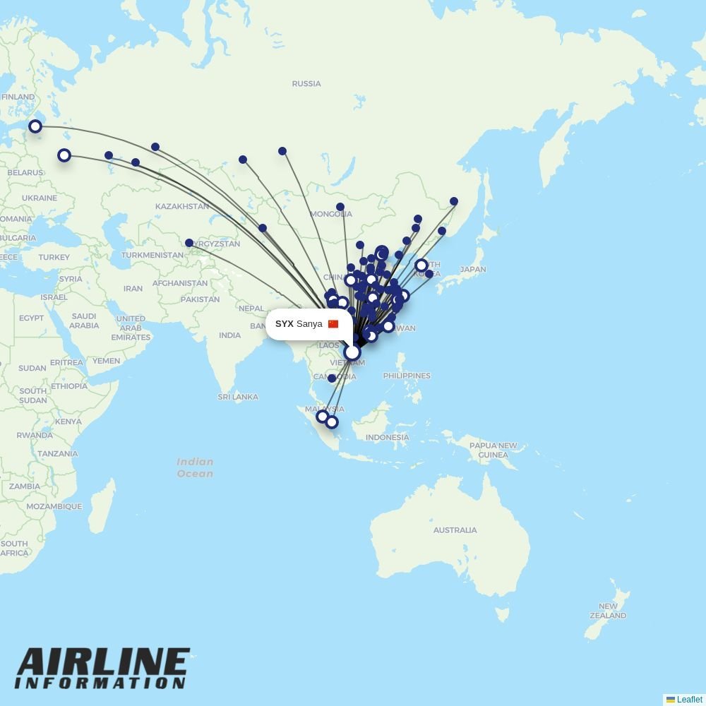 Taban Air routes from TMJ