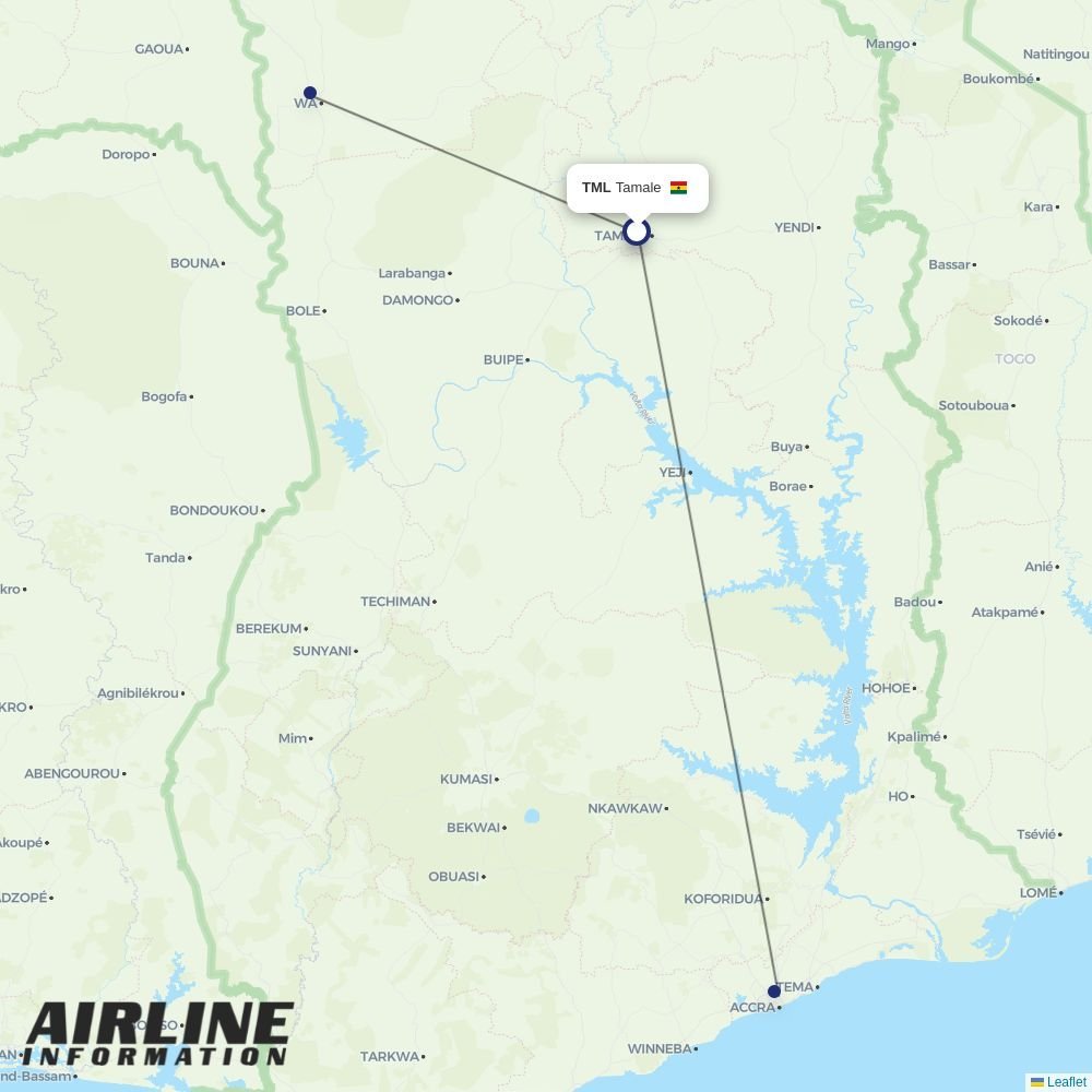 Passion Air routes from TML