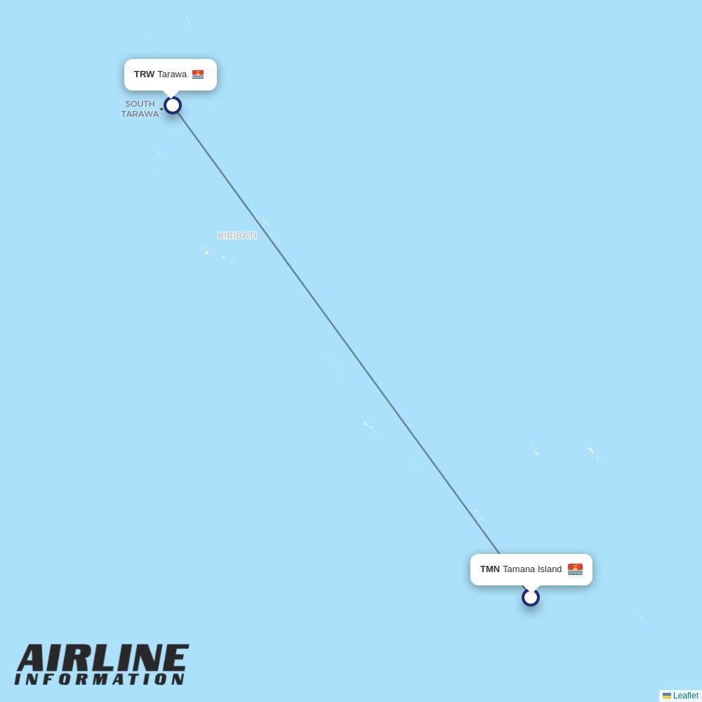 Air Kiribati routes from TMN