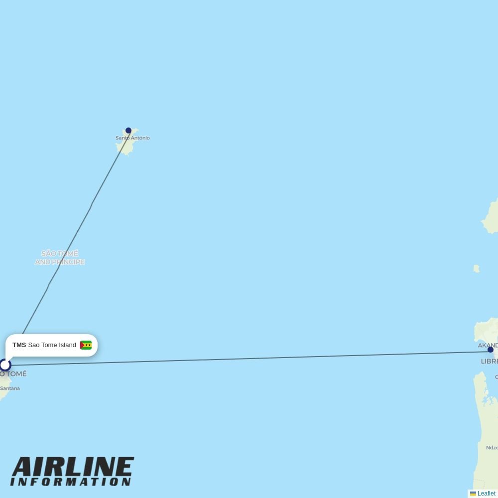 Afrijet routes from TMS