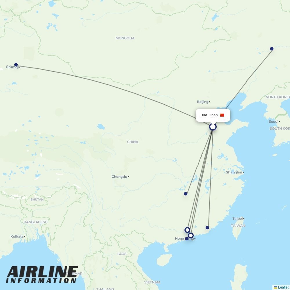 China Southern routes from TNA