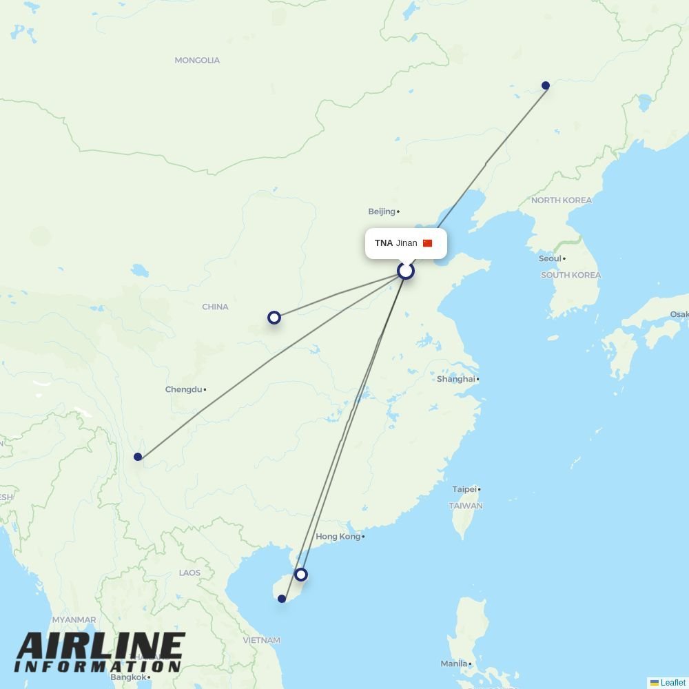 Capital Airlines routes from TNA