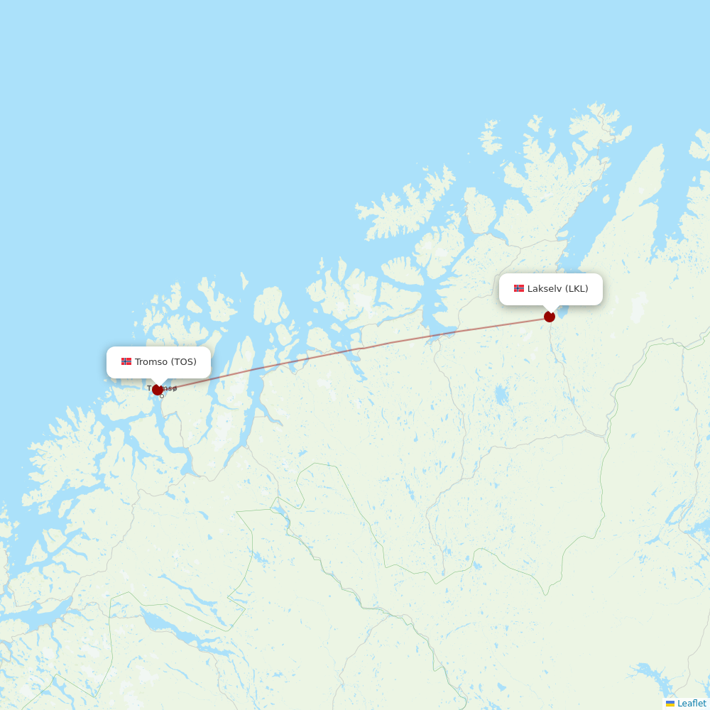 Danish Air at TOS route map