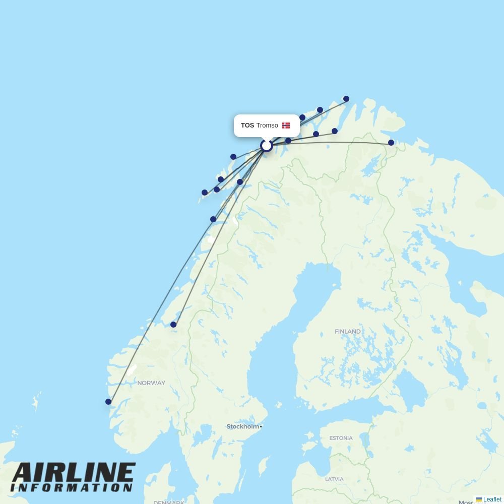Wideroe routes from TOS