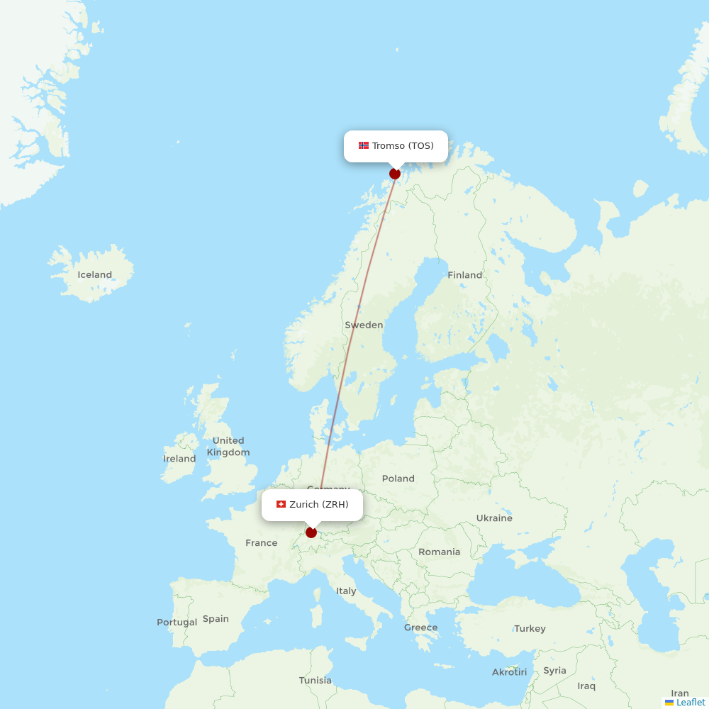 Edelweiss Air at TOS route map