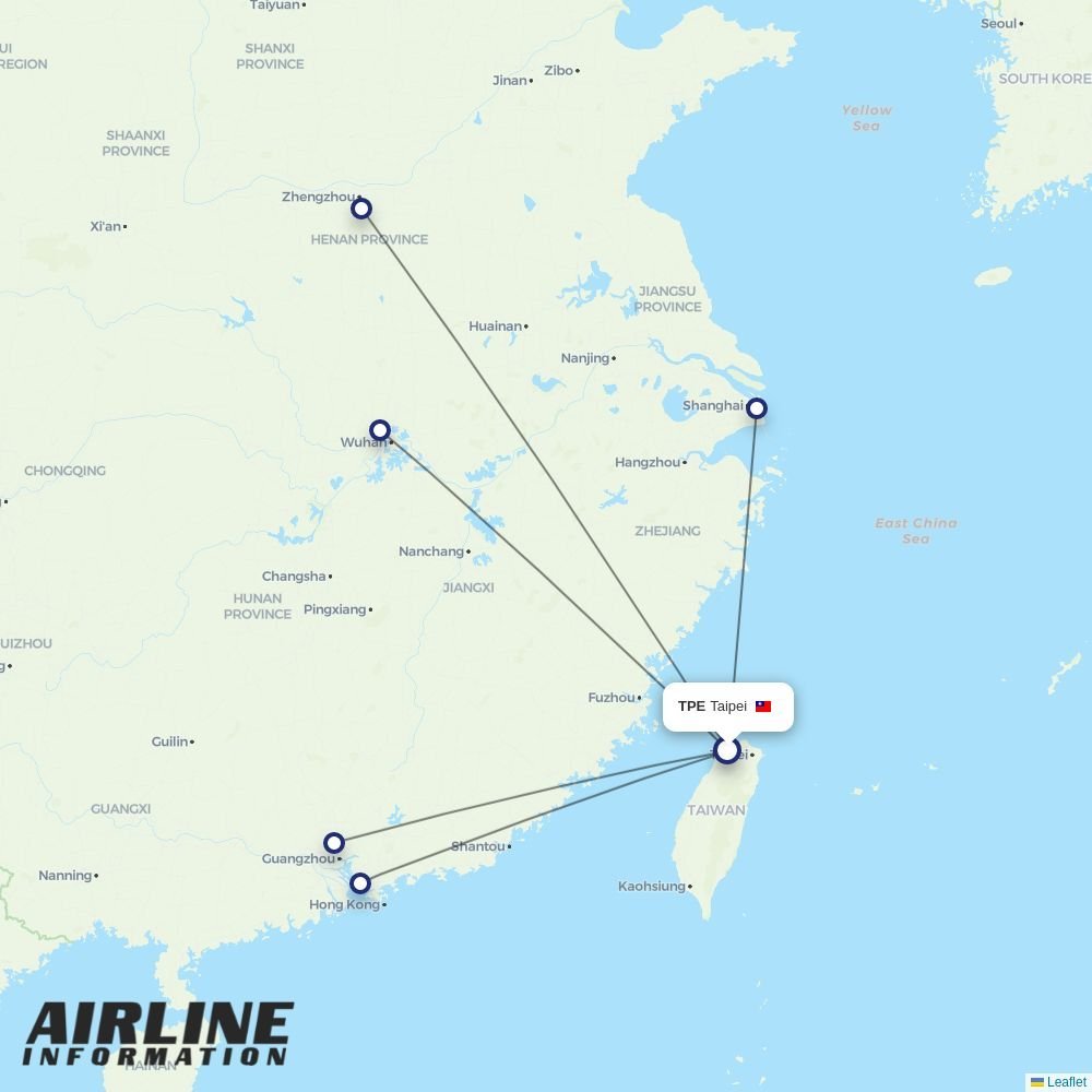 China Southern routes from TPE