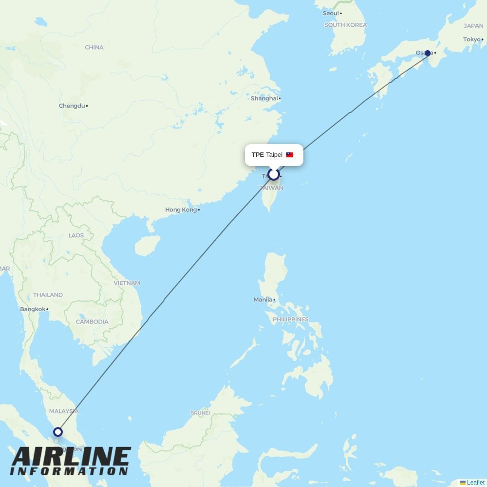 AirAsia X routes from TPE