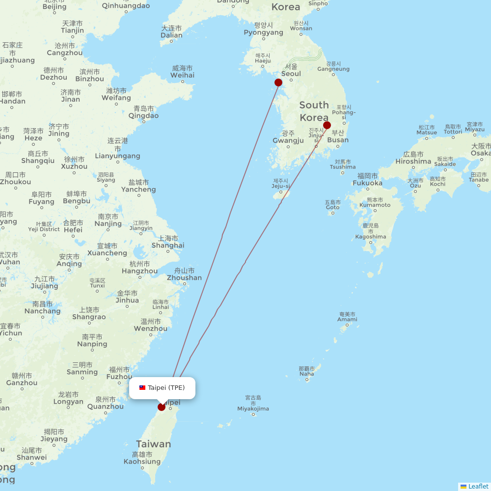 Jin Air at TPE route map