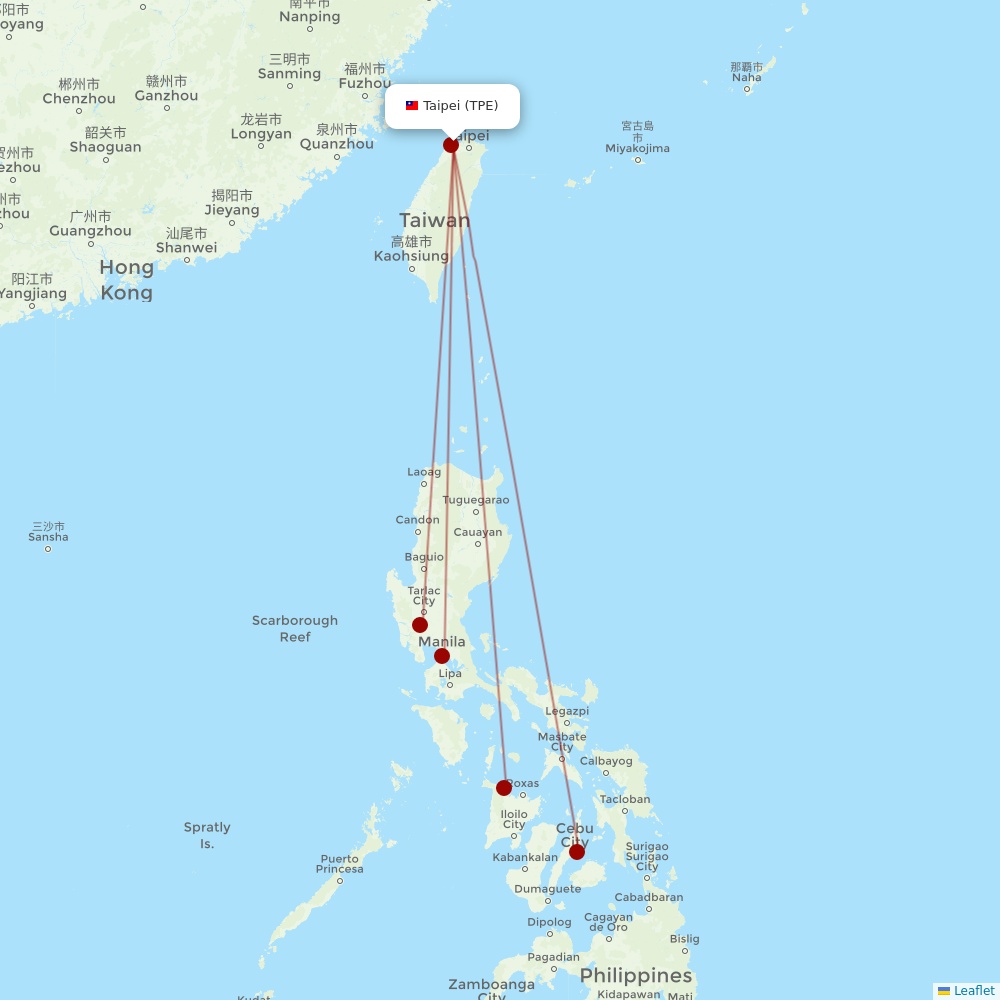 Philippines AirAsia at TPE route map