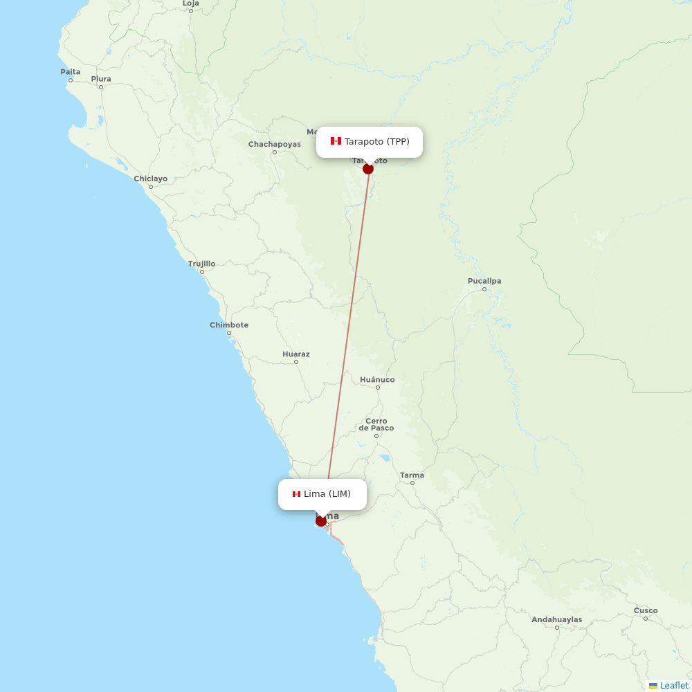 Sky Airline at TPP route map