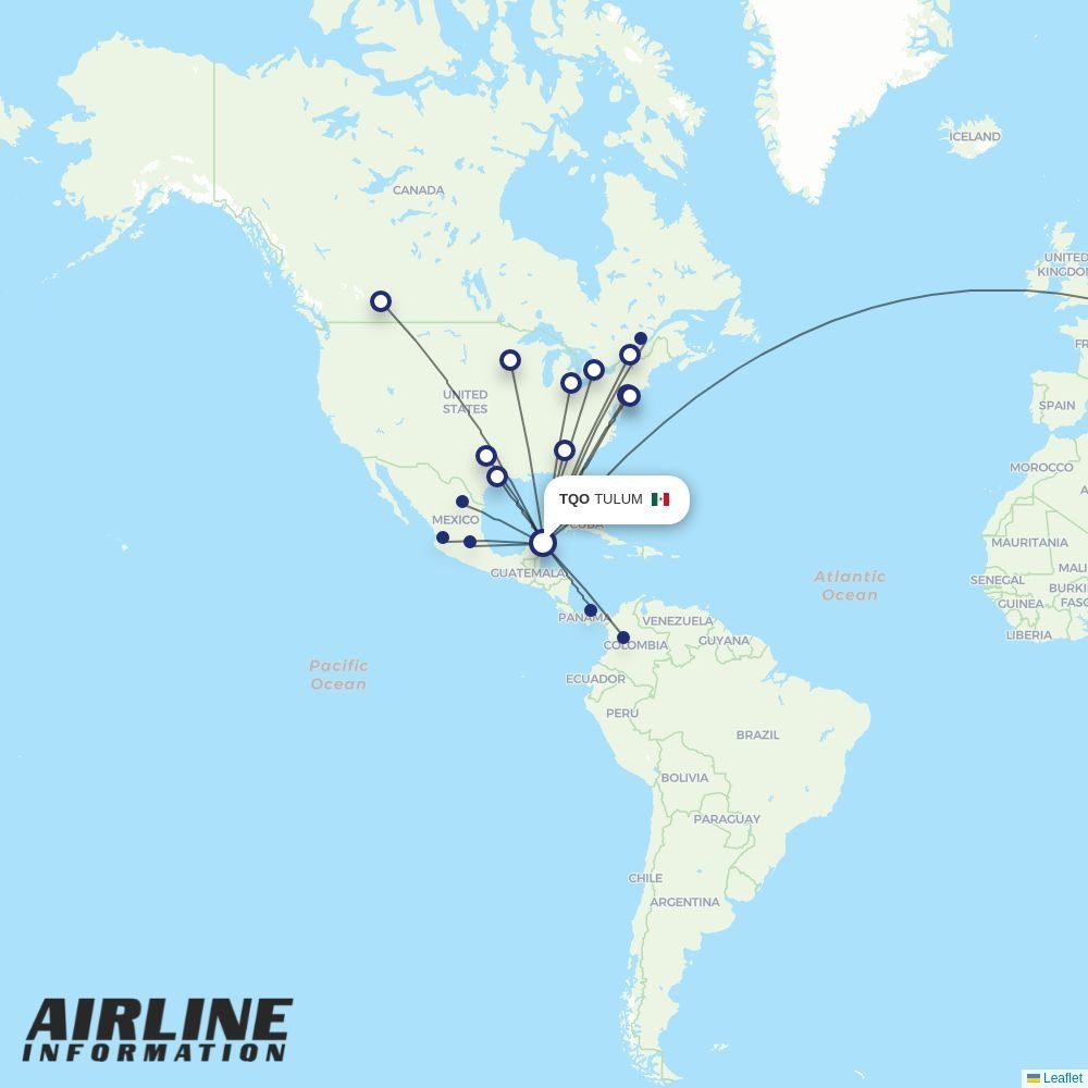 American Airlines routes from TQO