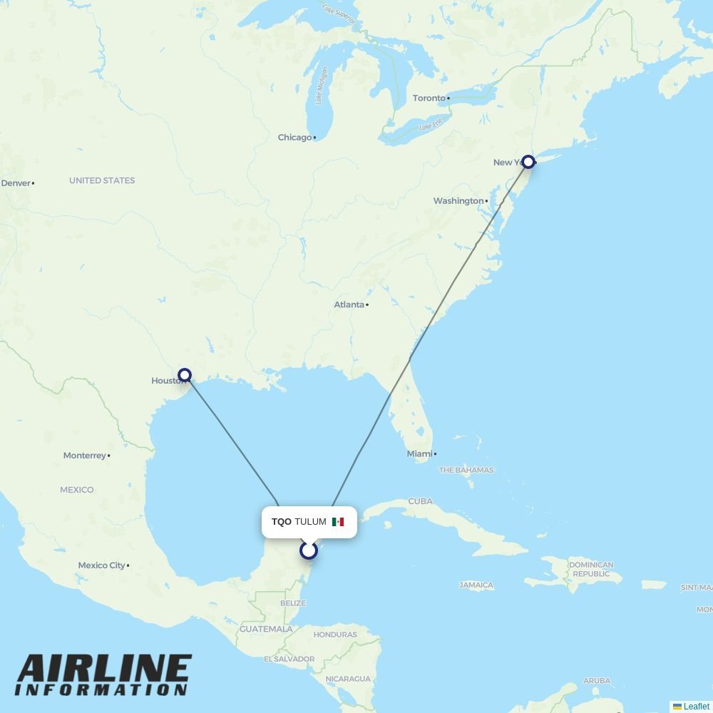 United routes from TQO