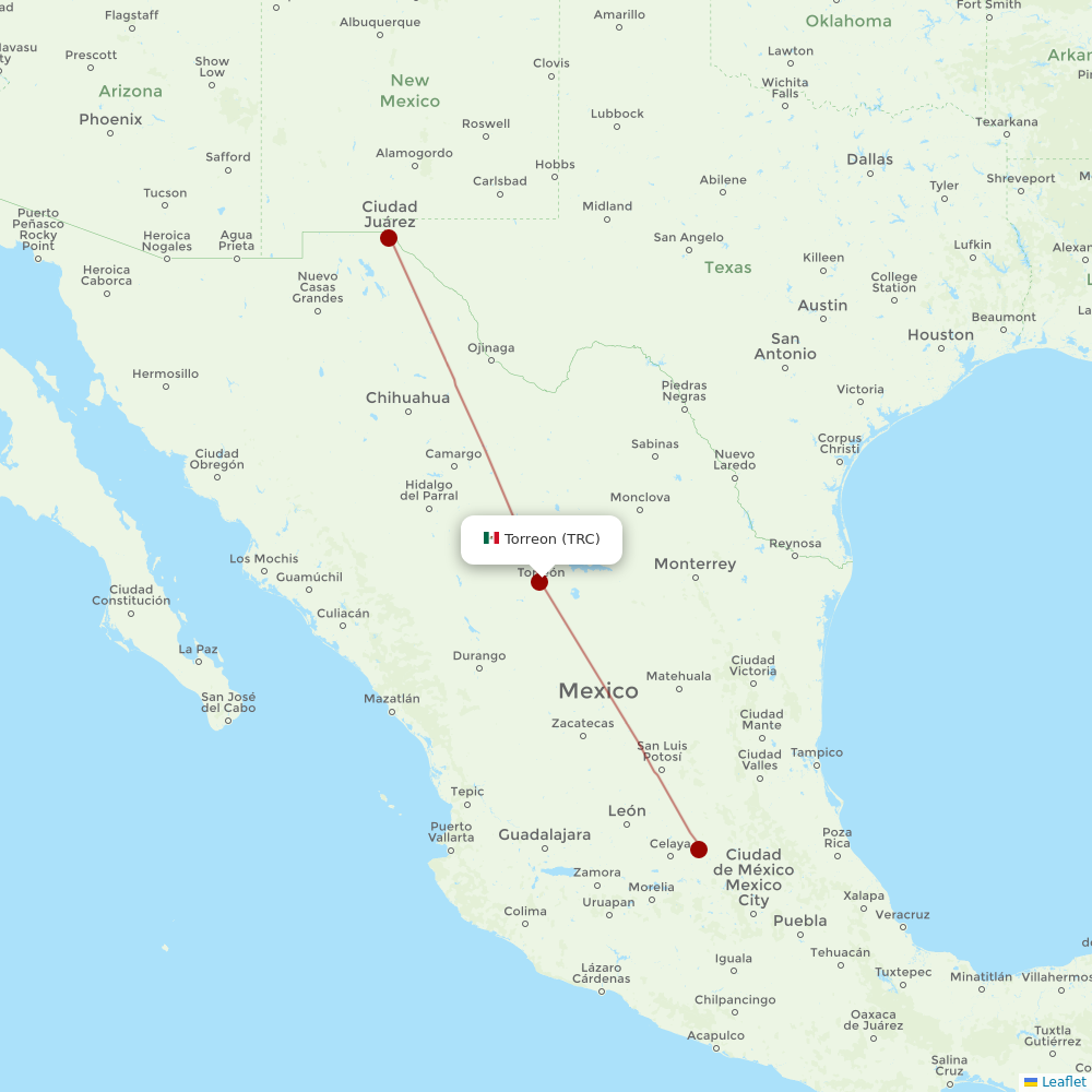 TAR Aerolineas at TRC route map