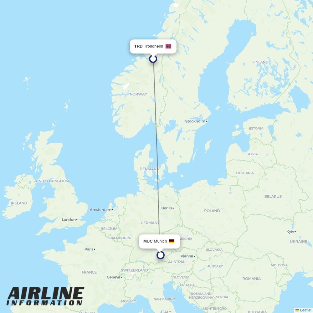 Lufthansa routes from TRD