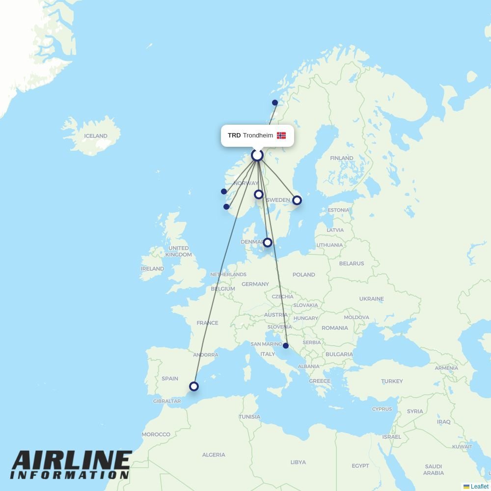 SAS routes from TRD