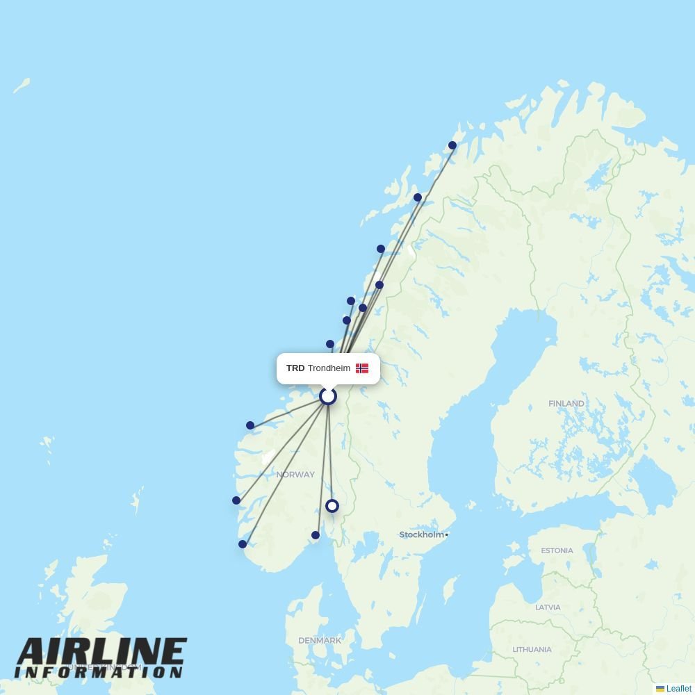 Wideroe routes from TRD