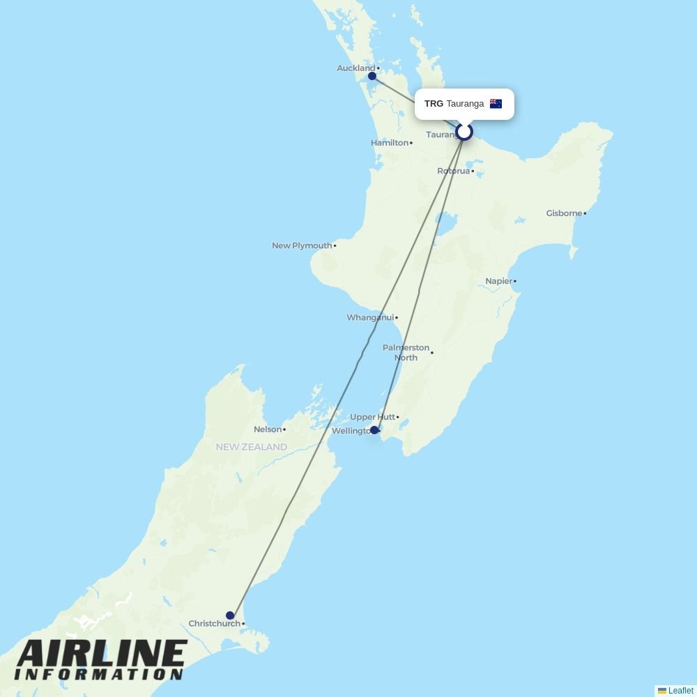 Air New Zealand routes from TRG