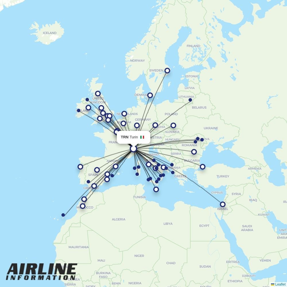 ITA Airways routes from TRN