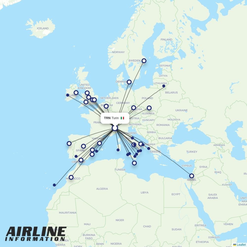 Ryanair routes from TRN
