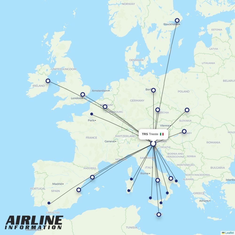 Ryanair routes from TRS