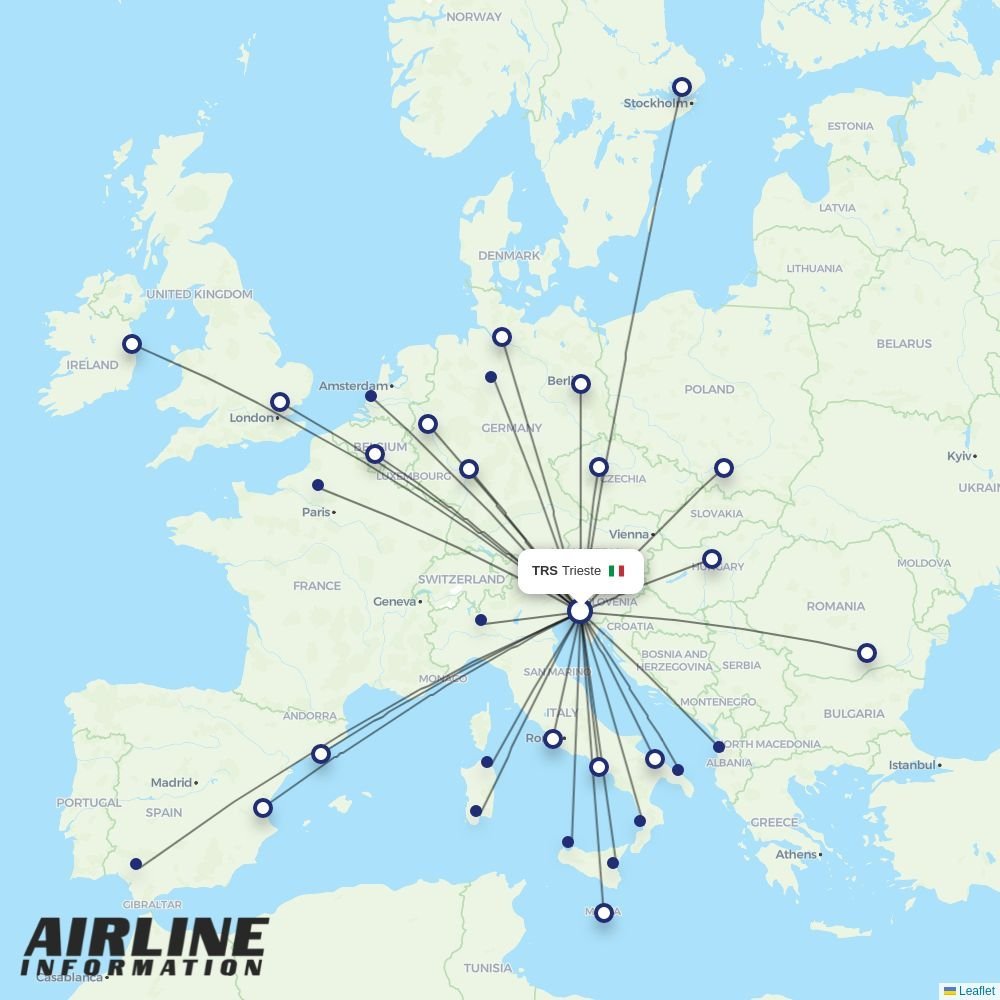 TUIfly routes from TRS