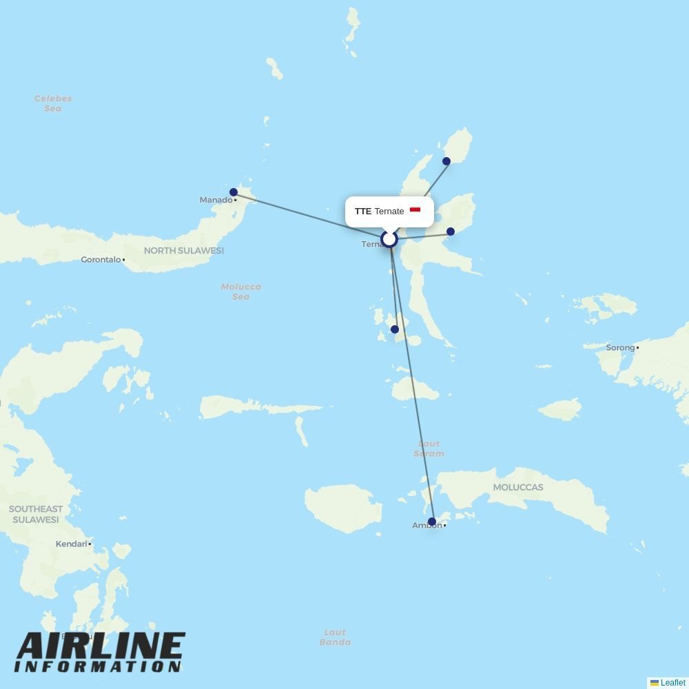 Wings Air routes from TTE