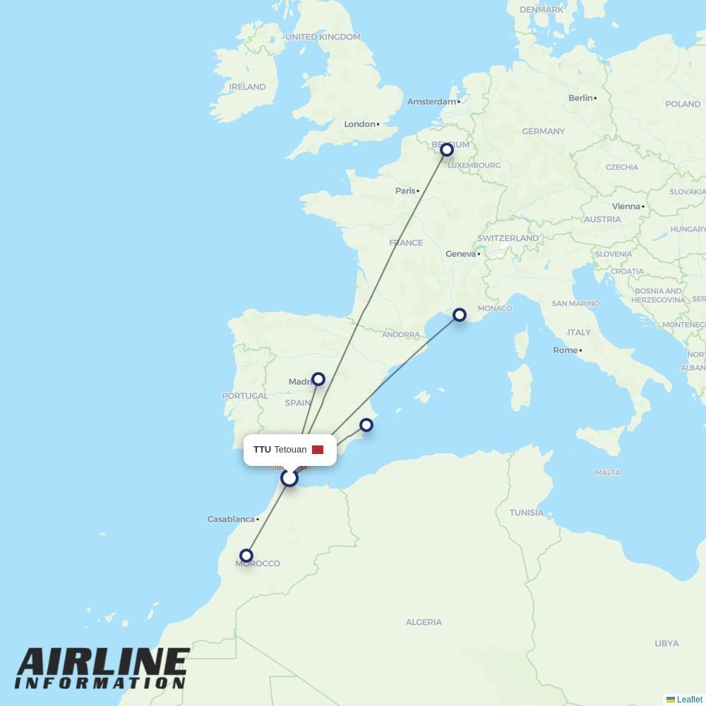 Ryanair routes from TTU