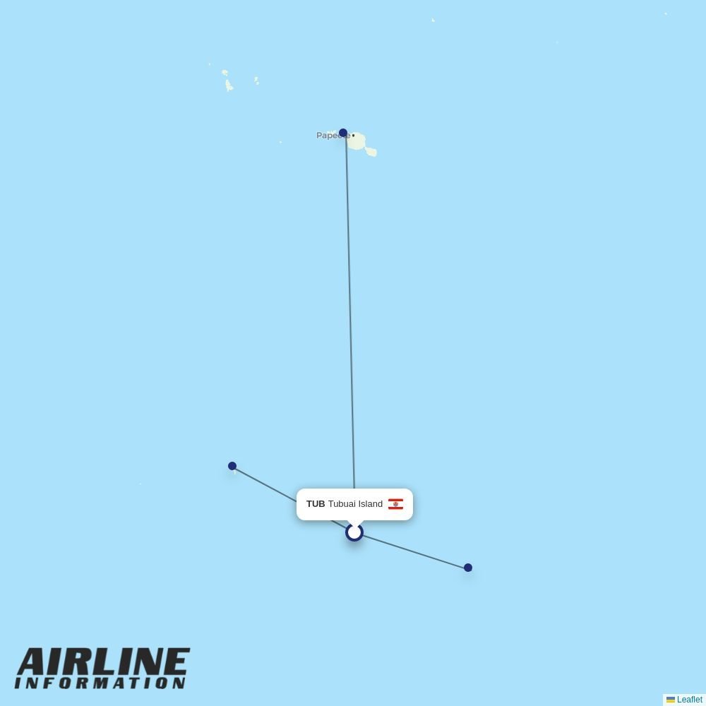 Air Tahiti routes from TUB