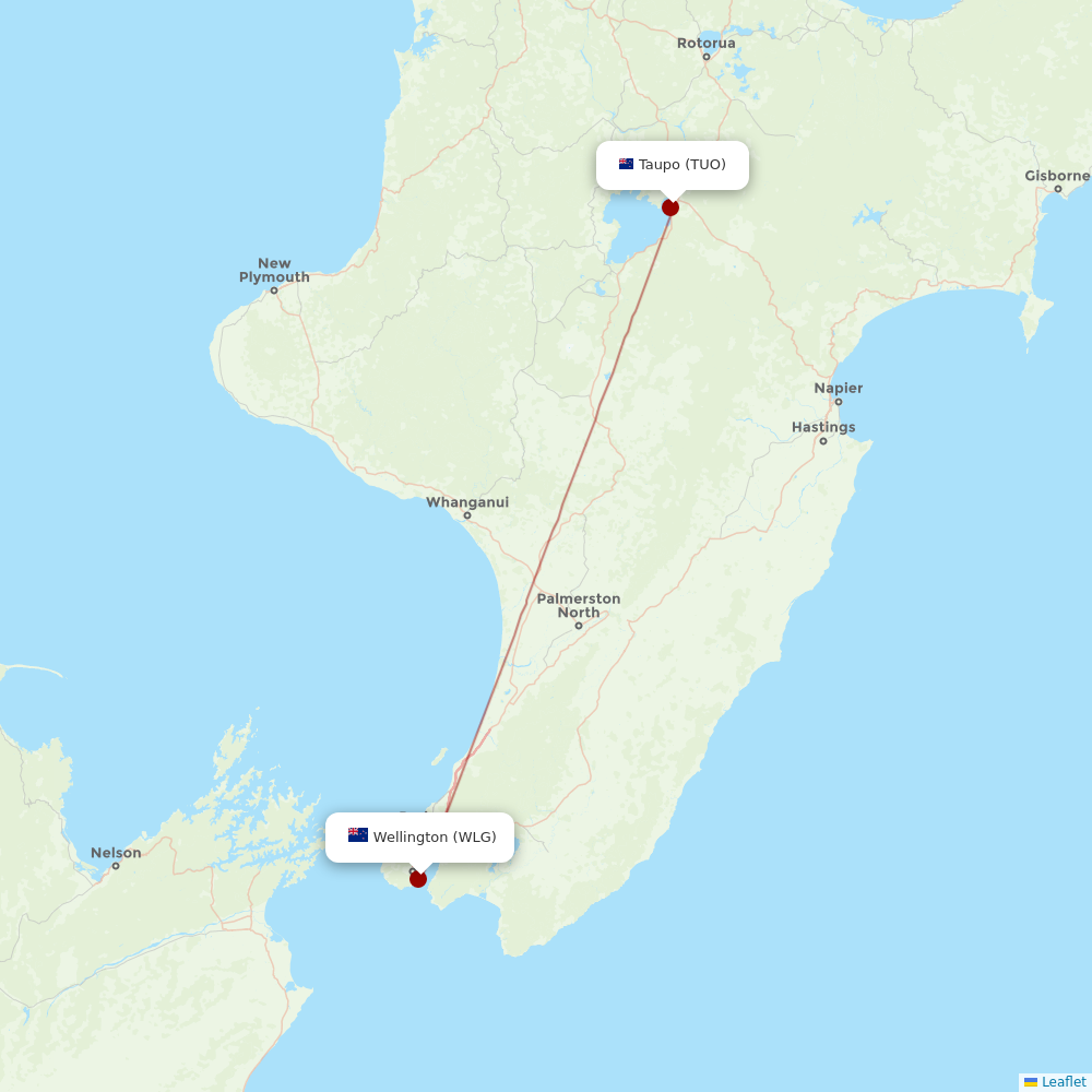 Sounds Air at TUO route map