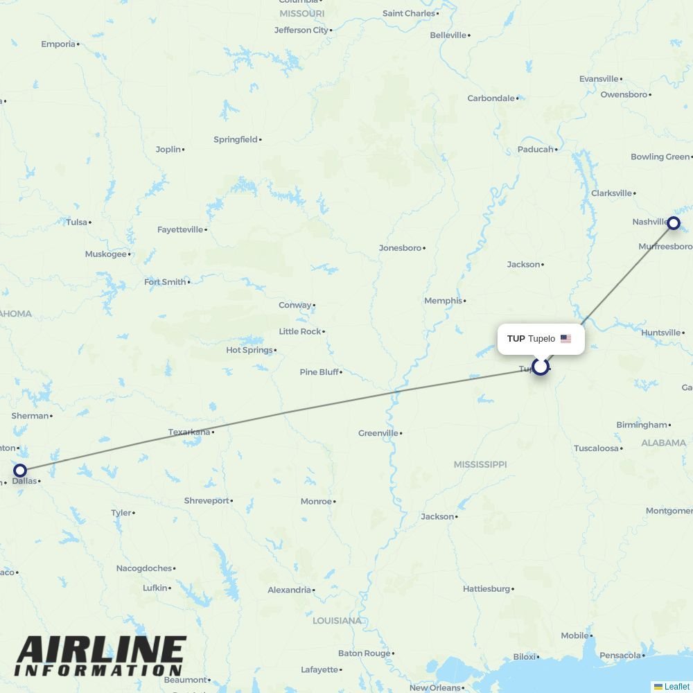 Contour Aviation routes from TUP