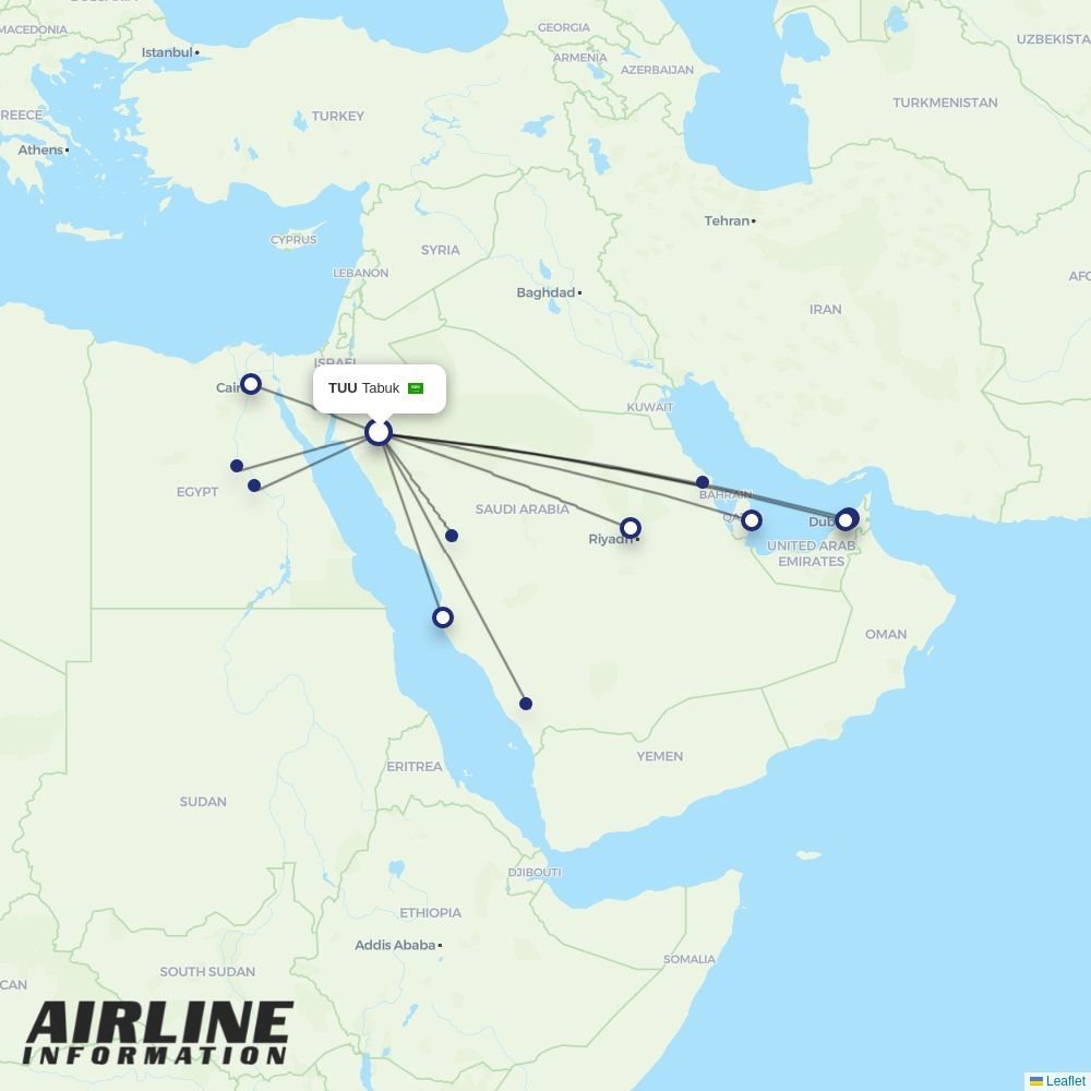 Air Cairo routes from TUU