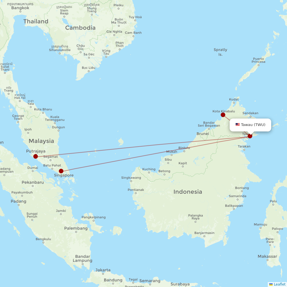 AirAsia at TWU route map
