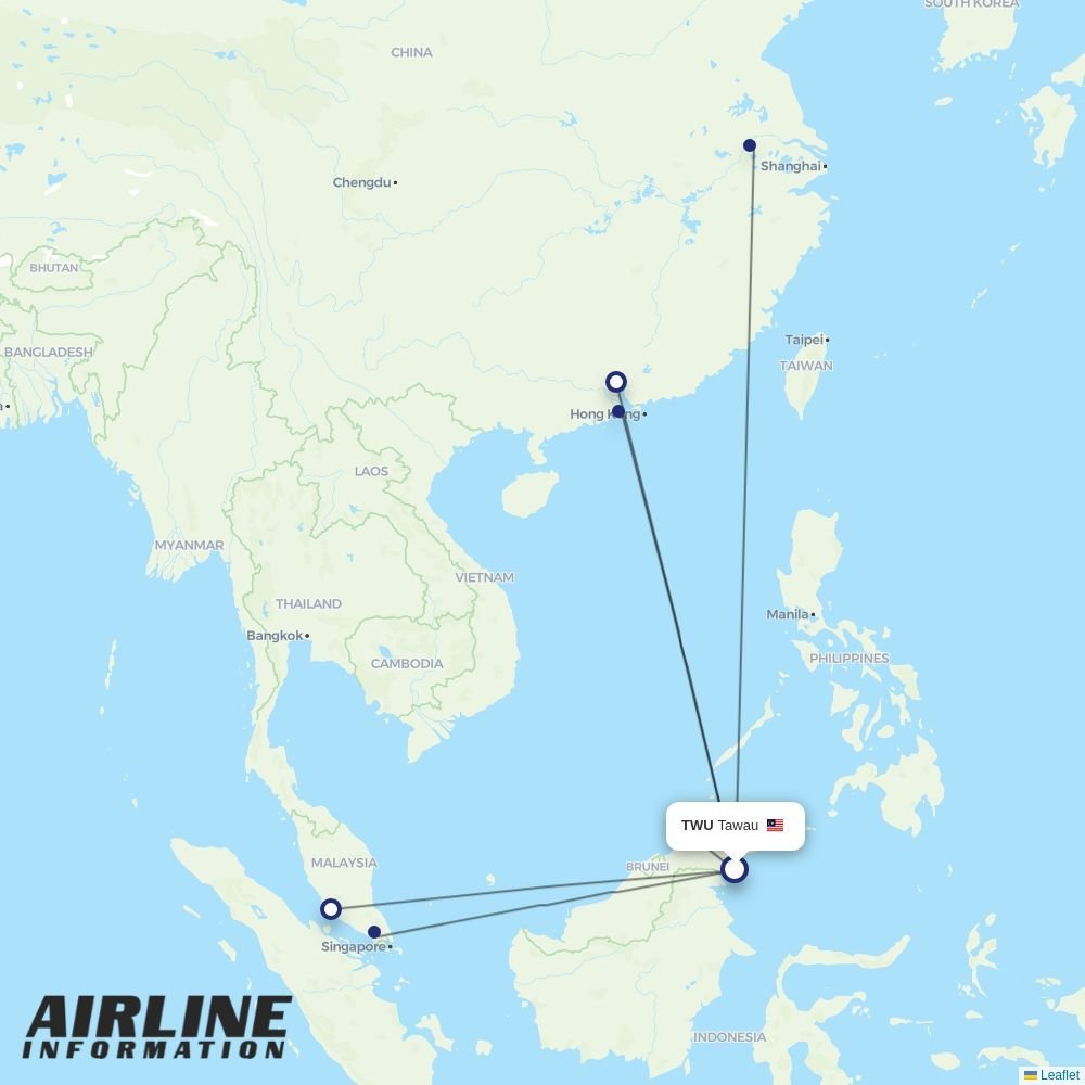 Batik Air routes from TWU