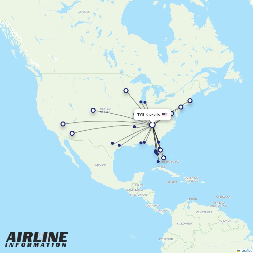 Allegiant routes from TYS