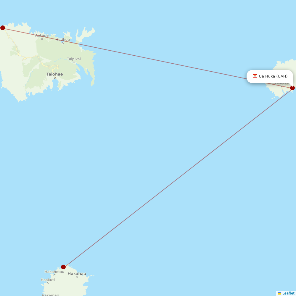 Air Tahiti at UAH route map