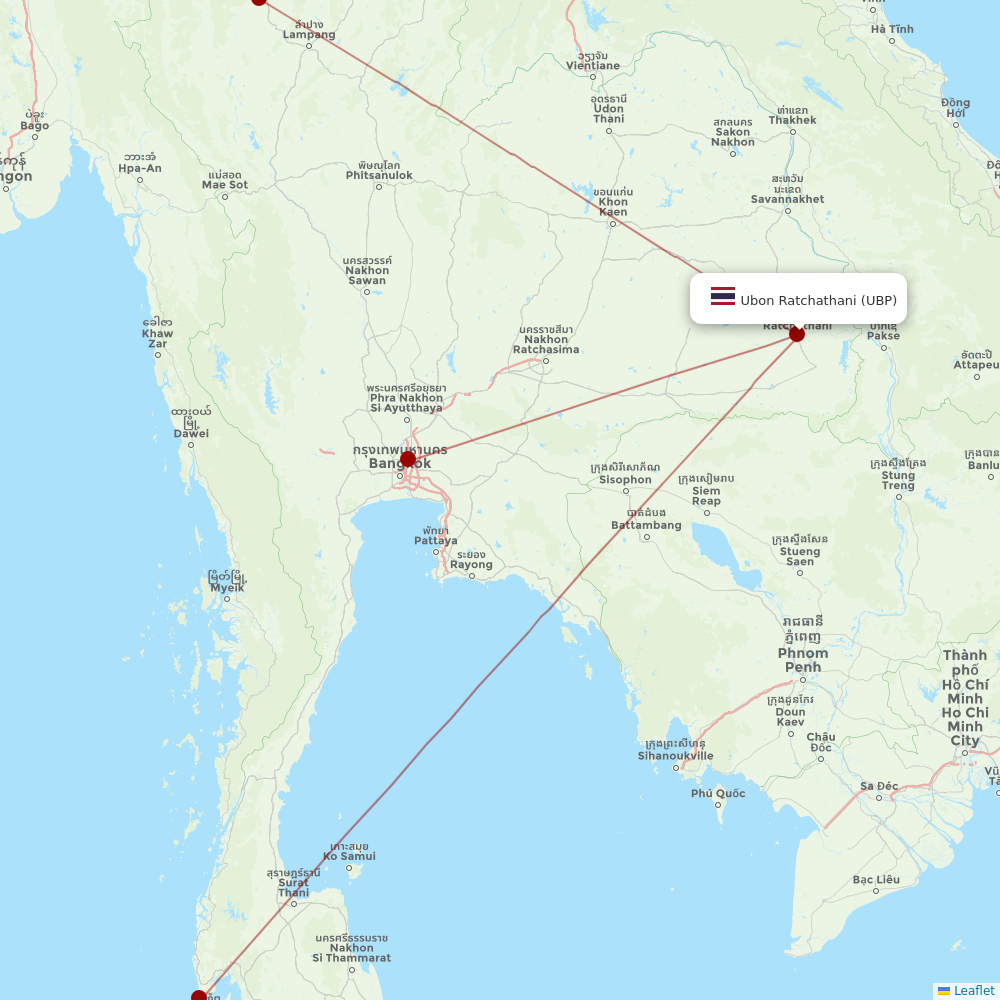 Nok Air at UBP route map