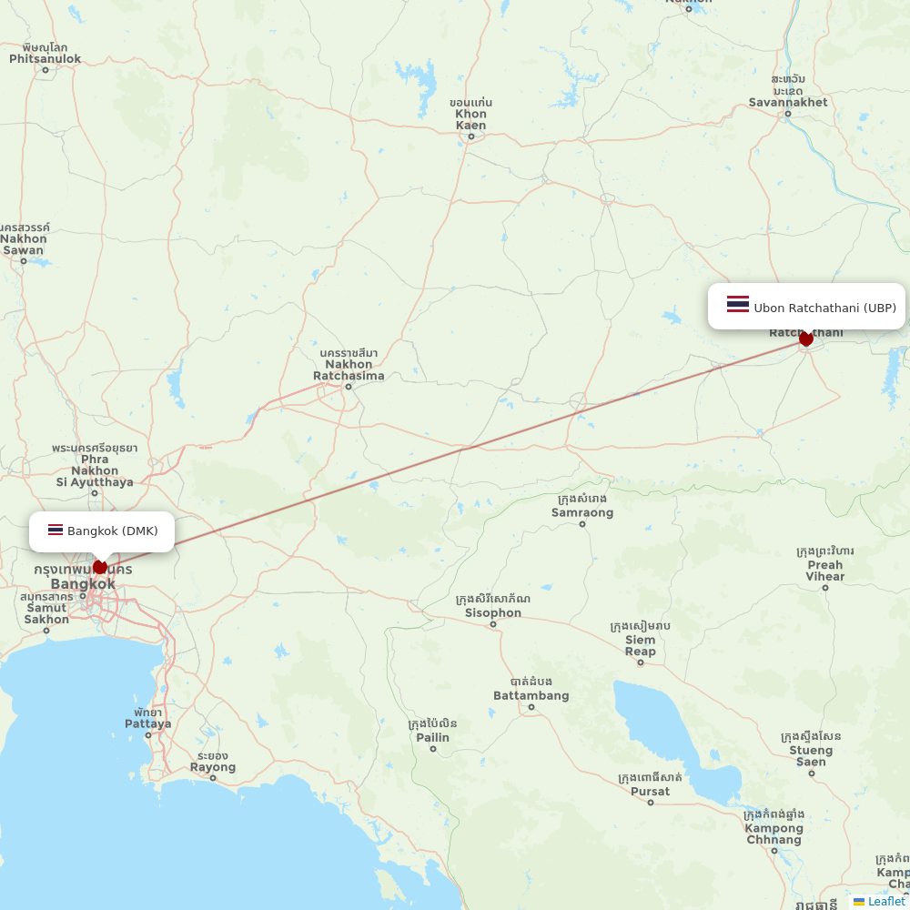 Thai AirAsia at UBP route map