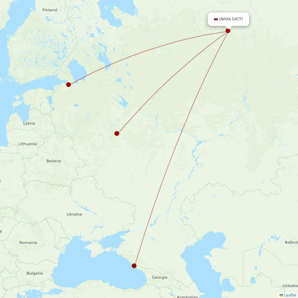 Severstal Aircompany at UCT route map